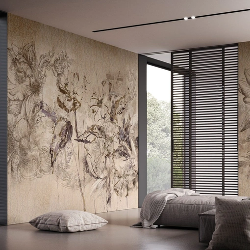 Carta da parati Akame dallo stile vintage di Instabilelab