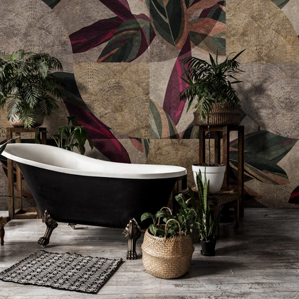 Carta da parati Armonia con motivi floreali di Instabilelab