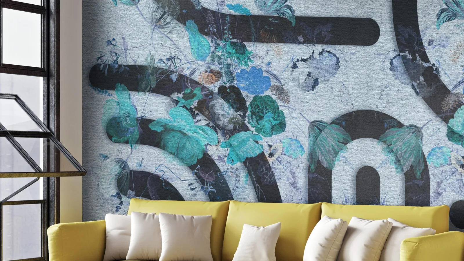 Carta da parati Flowers Labyrinth di Pintdecor