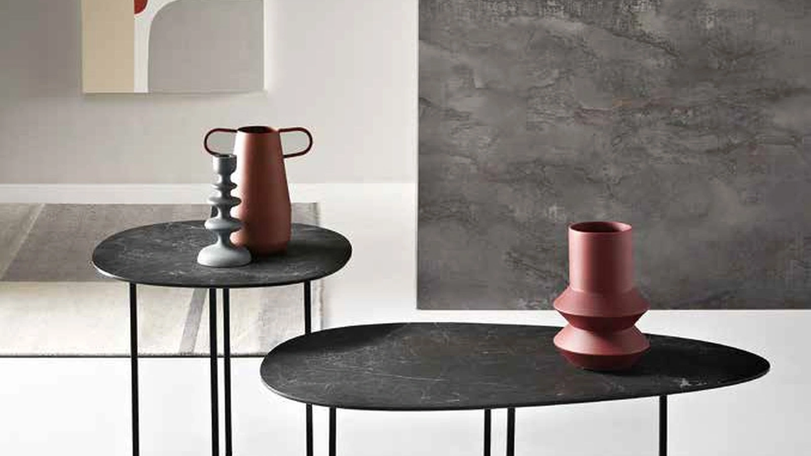 Tavolino in ceramica effetto marmo Ginni di Capodarte