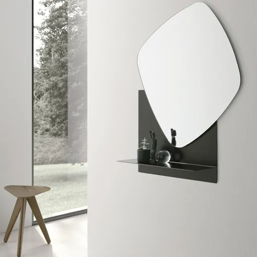 Specchio con mensola in metallo Double Trouble di Target Point