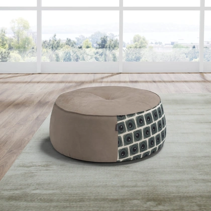 Pouf Cakepop morbido e rotondo disponibile in versione fissa e girevole di Egoitaliano