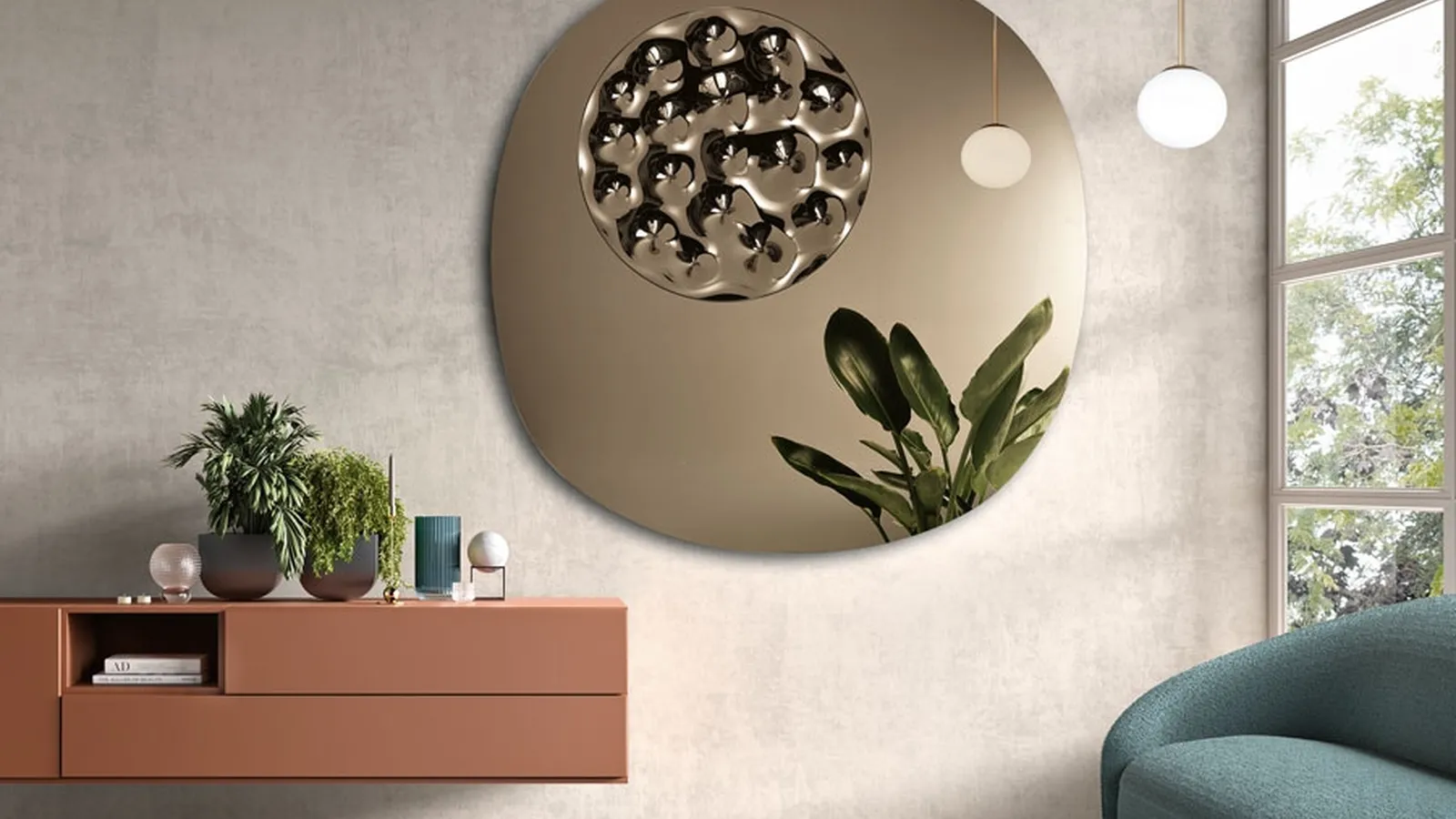 Specchio Bijou con inserto in vetro mosso di Capodarte