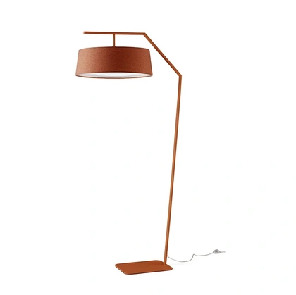 Lampada da terra Giove in metallo con paralume in tessuto di Egoitaliano