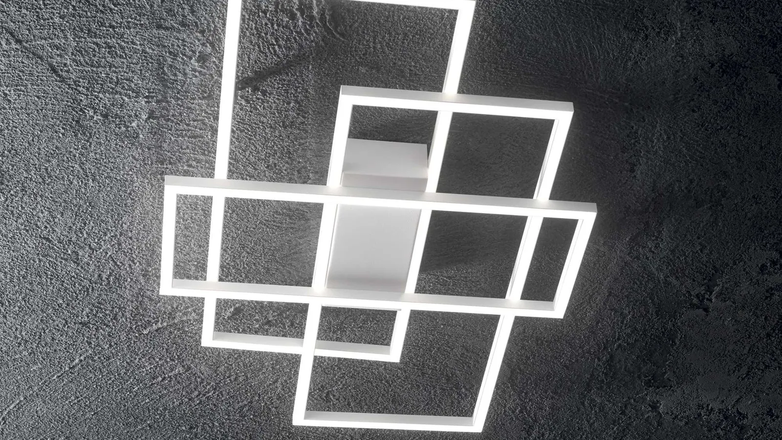 Lampada a soffitto Frame in metallo verniciato bianco opaco di Ideal Lux