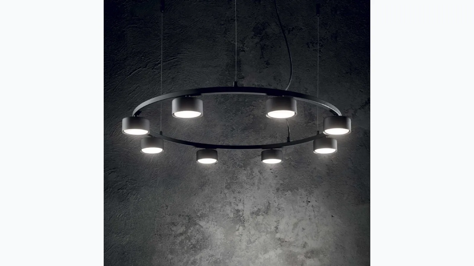 Lampada a sospensione Minor Round in metallo con sorgenti luminose a led di Ideal Lux