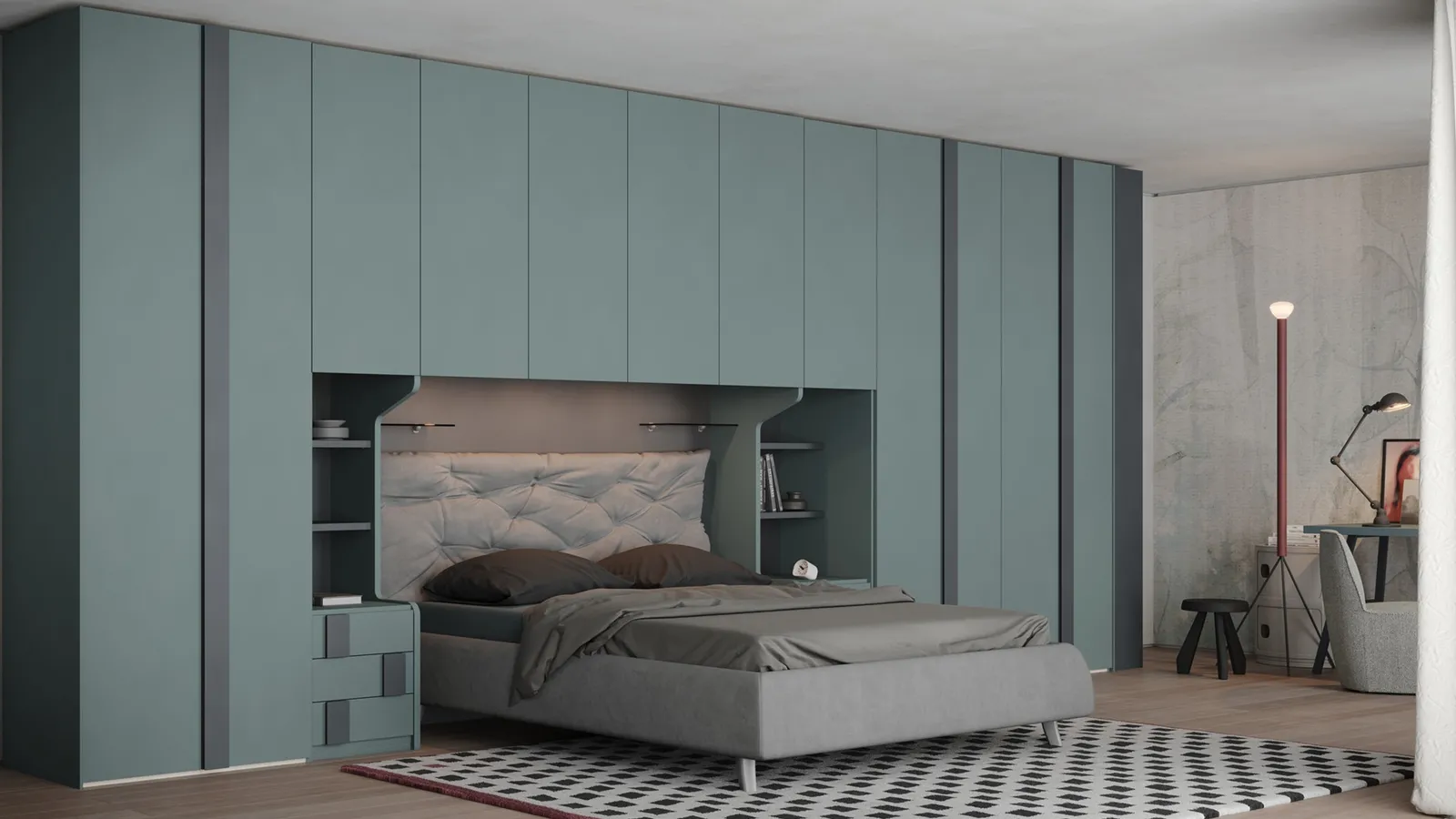 Armadio a ponte Uno in laccato opaco di Giessegi