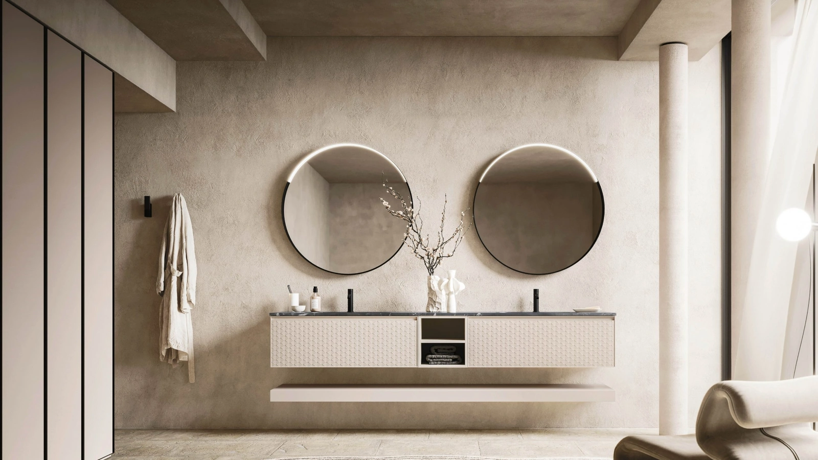 Mobile da Bagno sospeso Absolute 40 in laccato opaco di Arbi