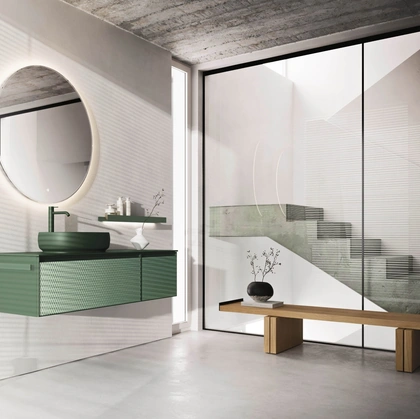 Mobile da Bagno sospeso Absolute 44 in laccato opaco Caleido 3D di Arbi