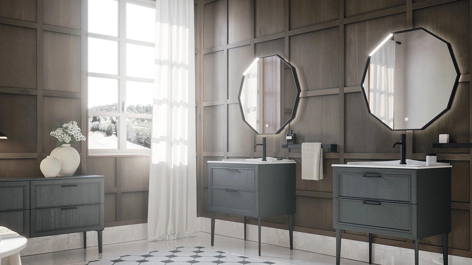 Mobile da Bagno a terra Bonton 02 in legno di Arbi