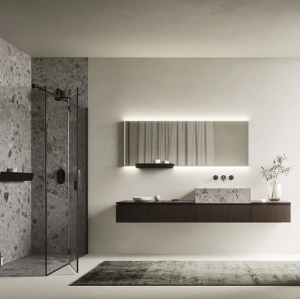 Mobile da Bagno sospeso Code 02 in legno di Arbi