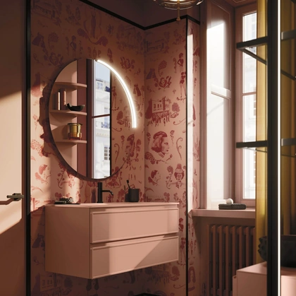 Mobile da Bagno sospeso Decor Pink palette in laccato di Arbi