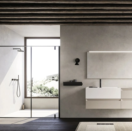 Mobile da Bagno sospeso Fold 04 in laccato di Arbi