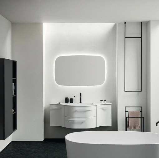 Mobile da Bagno sospeso Fusion Moby 30 in laccato opaco di Arbi