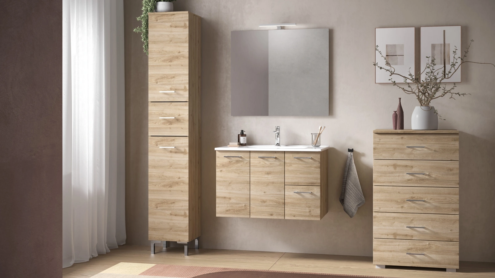Mobile da Bagno sospeso Gaia 3 di Savini