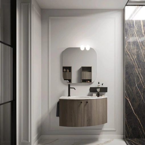 Mobile da Bagno sospeso Ho-me plus curvo 46 di Arbi