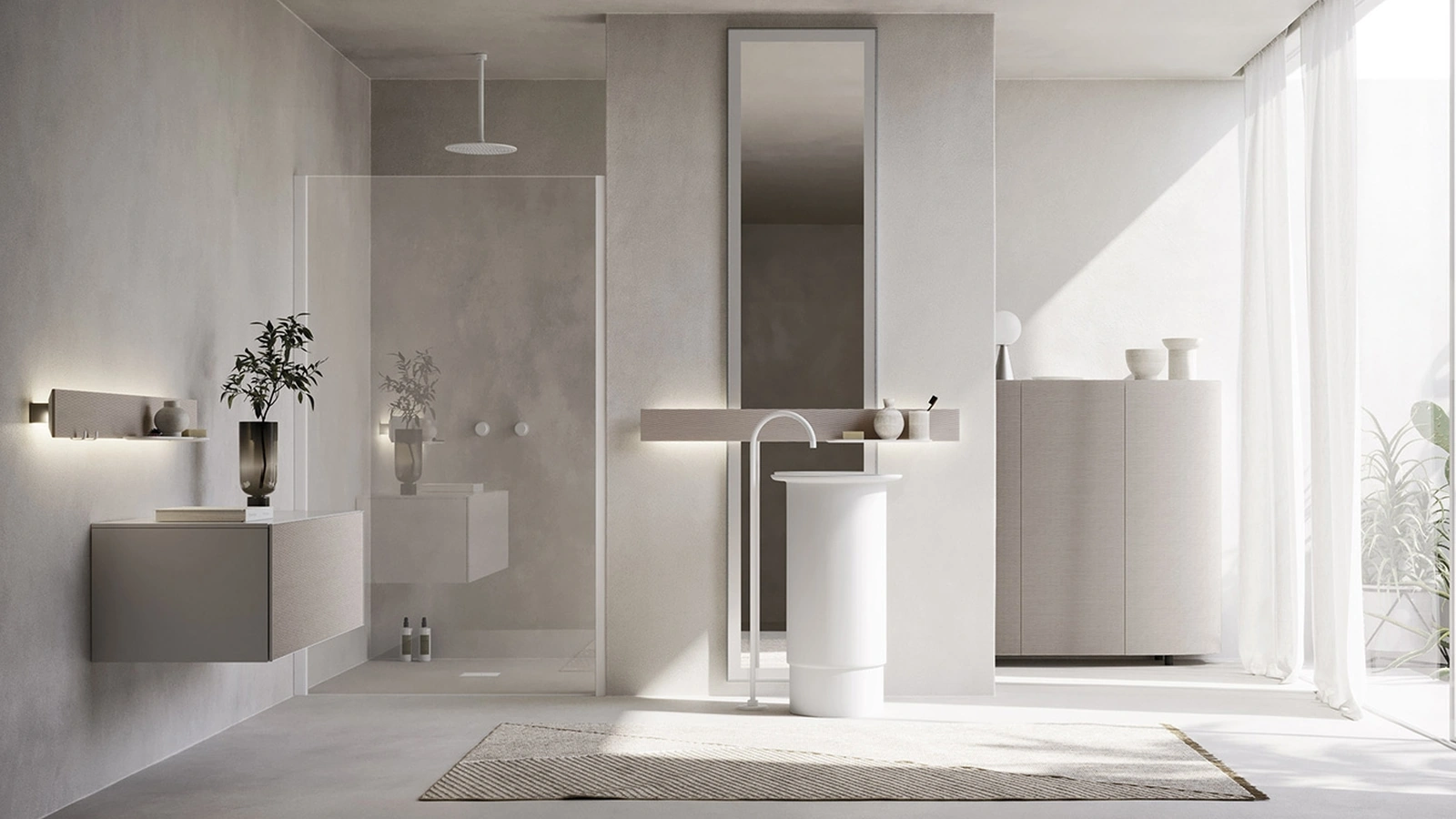 Mobile da Bagno sospeso Luxor 03 in legno di Arbi