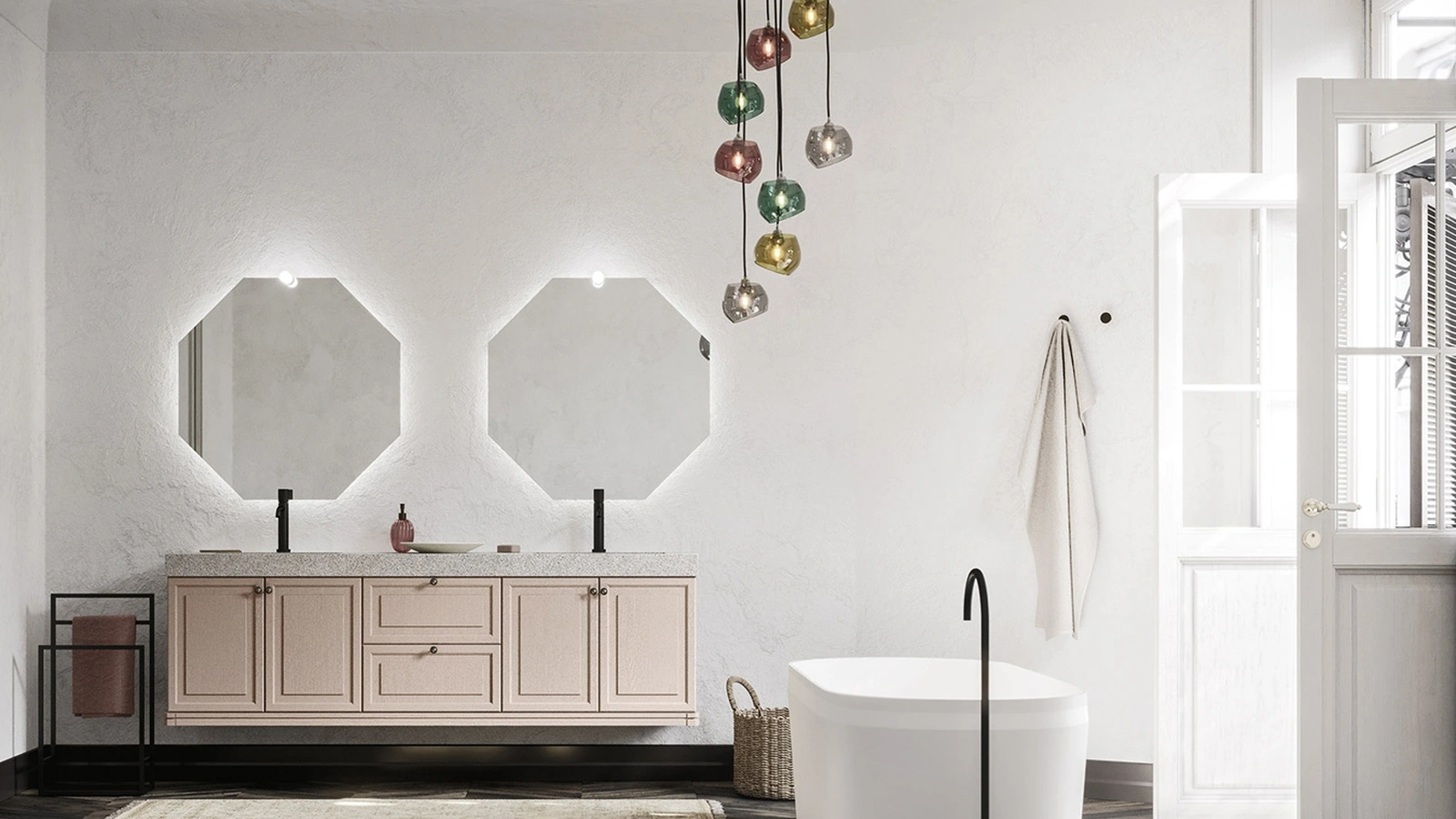 Mobile da Bagno sospeso Maison 06 in legno di Arbi