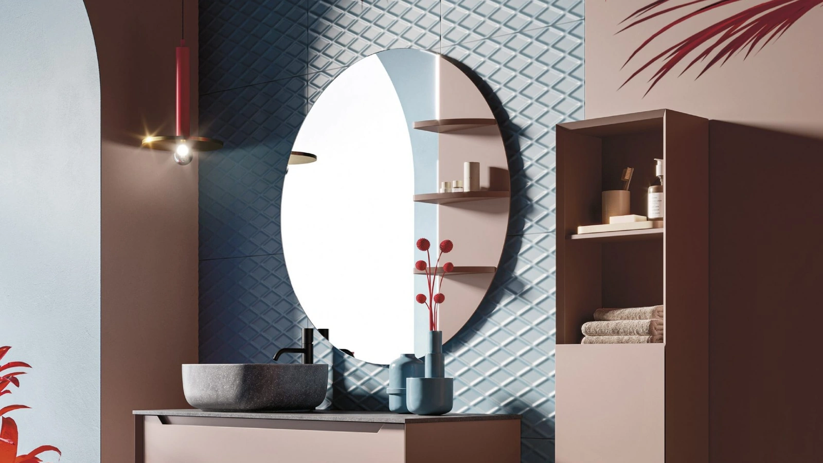 Mobile da Bagno sospeso Master 05 in laccato di Arbi