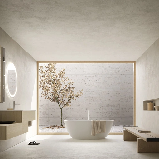 Mobile da Bagno sospeso Sky Liscio 16 in Rovere di Arbi