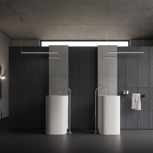 Mobile da Bagno Sky Liscio 17 con lavabi sartoriali Kali di Arbi