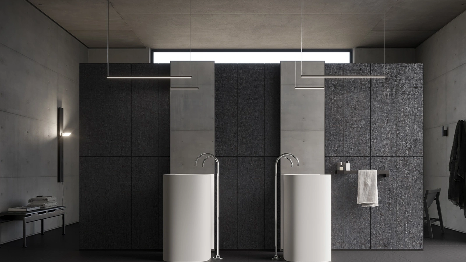 Mobile da Bagno Sky Liscio 17 con lavabi sartoriali Kali di Arbi