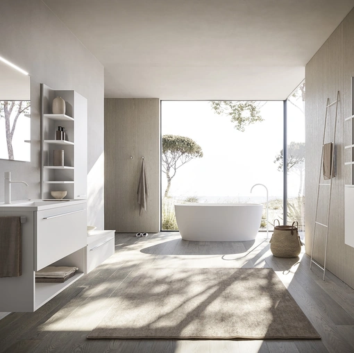 Mobile da Bagno sospeso Sky Liscio 18 in laccato di Arbi