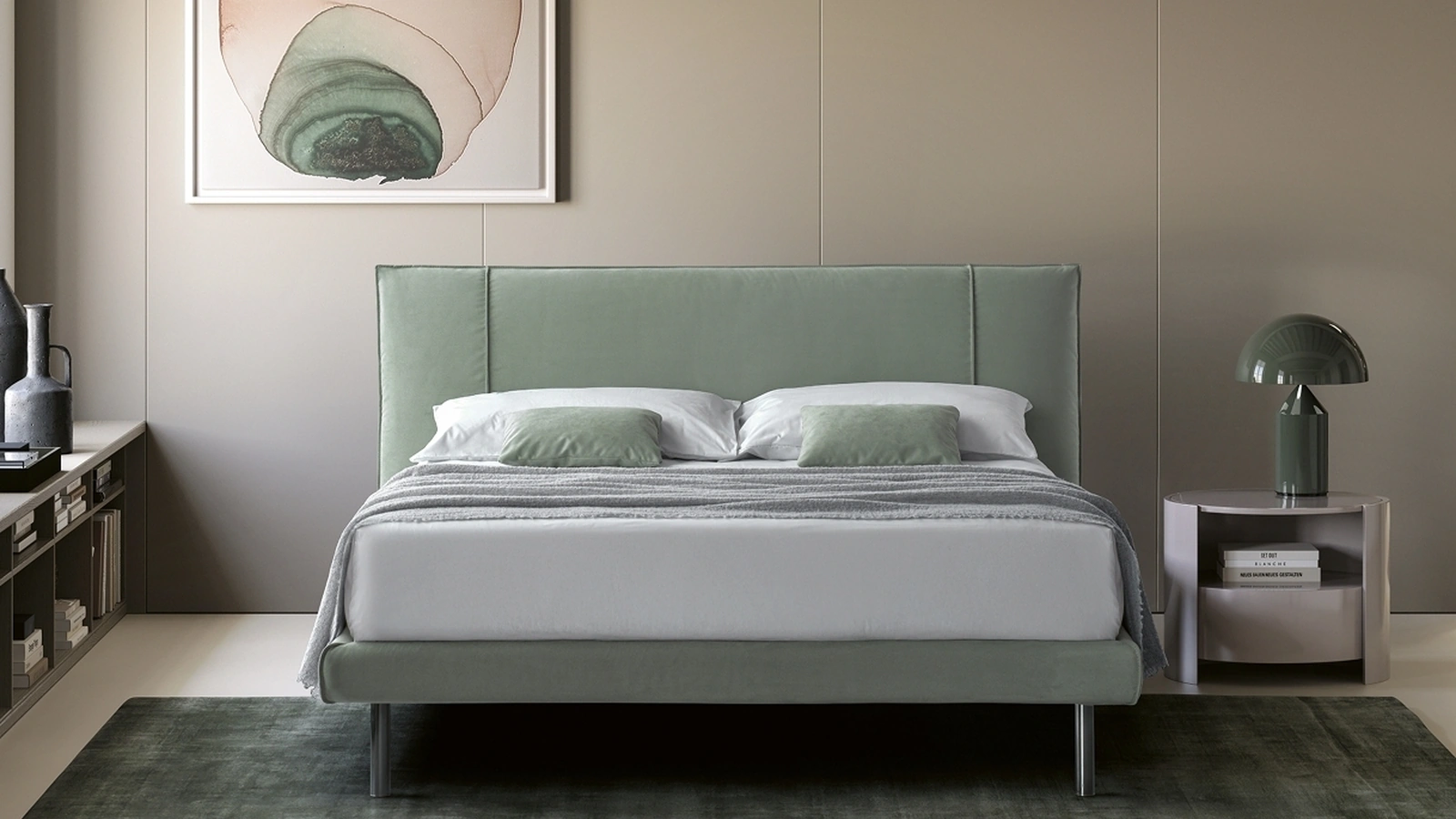 Letto Armonia in tessuto imbottito di San Lorenzo