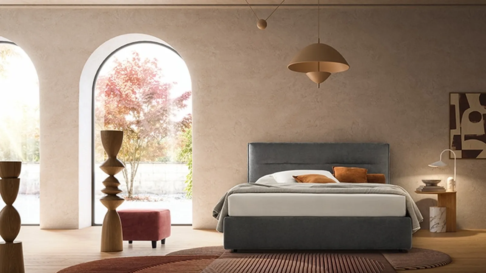 Letto Atlas in tessuto imbottito di Ennerev