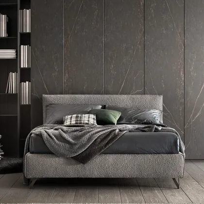 Letto con struttura in legno imbottita e rivestita in tessuto Good di Bside