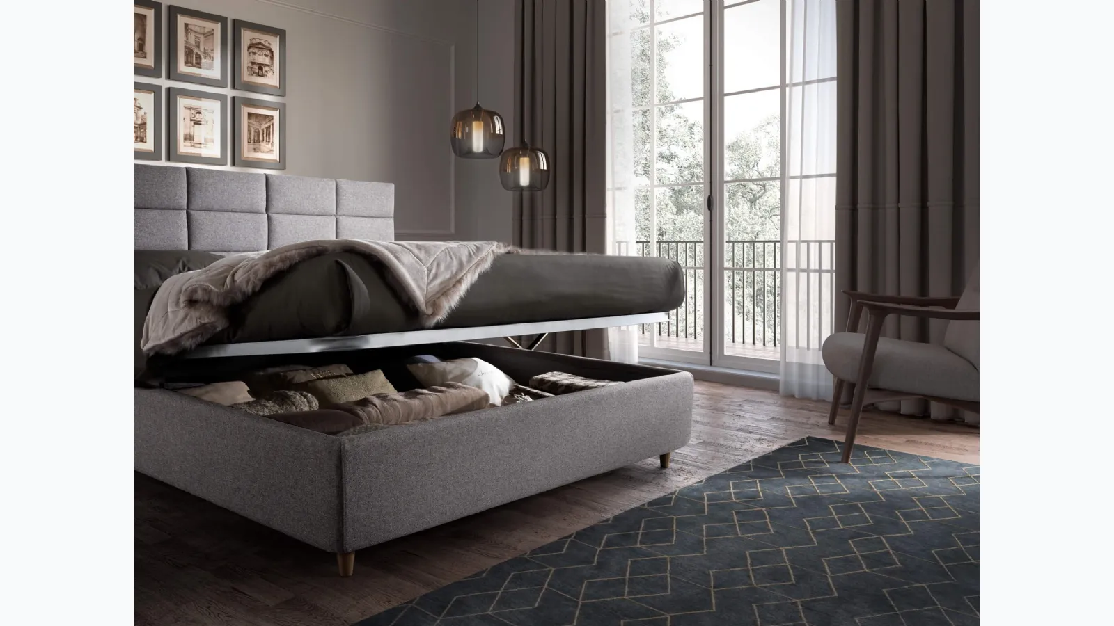 Letto Burton con box contenitore di San Lorenzo