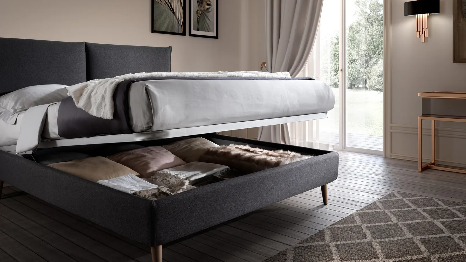 Letto Foster Twenty con box contenitore di San Lorenzo