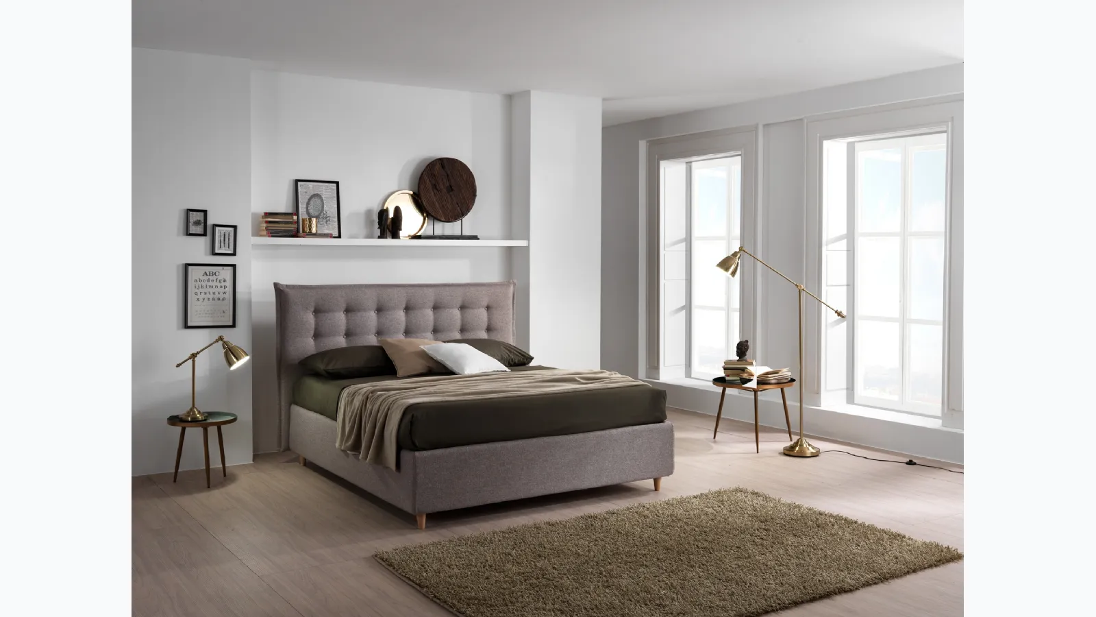 Letto Gable con testiera trapuntata di San Lorenzo