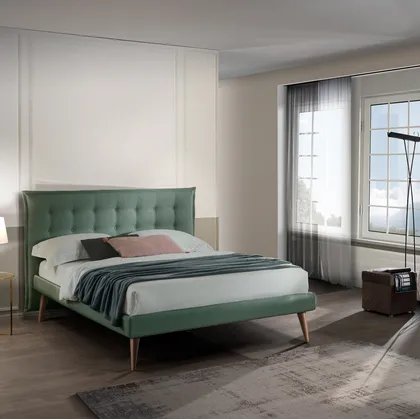 Letto Gable Slim con testiera trapuntata di San Lorenzo