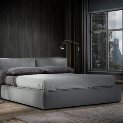Letto Adele in tessuto imbottito con box contenitore di Gamma Salotti
