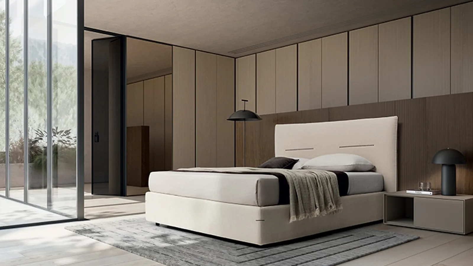 Letto Horizon in tessuto imbottito di Ennerev