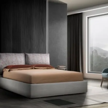 Letto Leilah in tessuto con box contenitore di Gamma Salotti