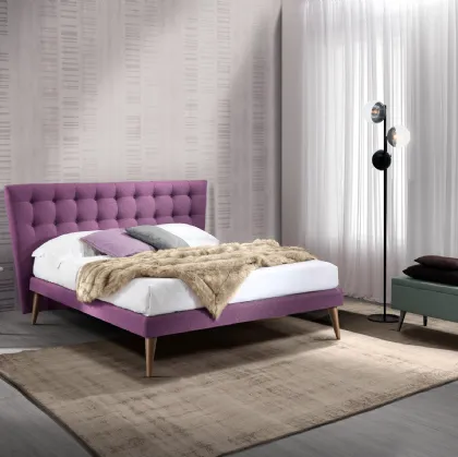 Letto Monroe Slim in tessuto imbottito di San Lorenzo