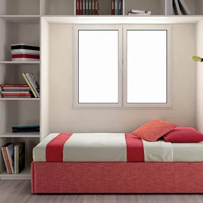 Letto moderno in tessuto Twice Sommier di Bside