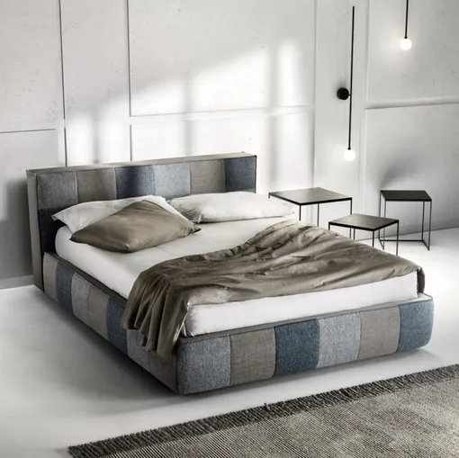 Letto in tessuto imbottito trapuntato Square di Bside