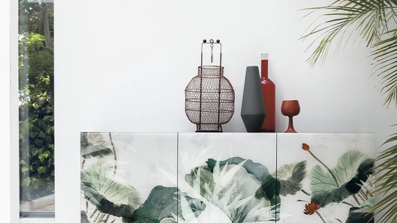 Madia in vetro con stampa digitale Dafne 162 di Target Point