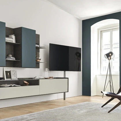 Parete Attrezzata sospesa Cabaret Glass 02 di Sangiacomo