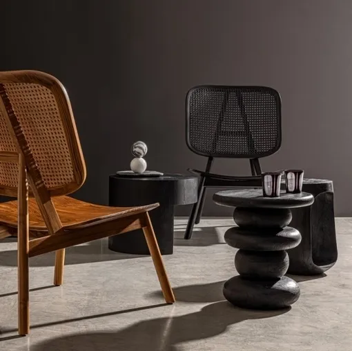 Poltrona in legno e rattan Yves di Bizzotto