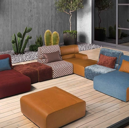 Divano componibile con penisola Babouche di Egoitaliano