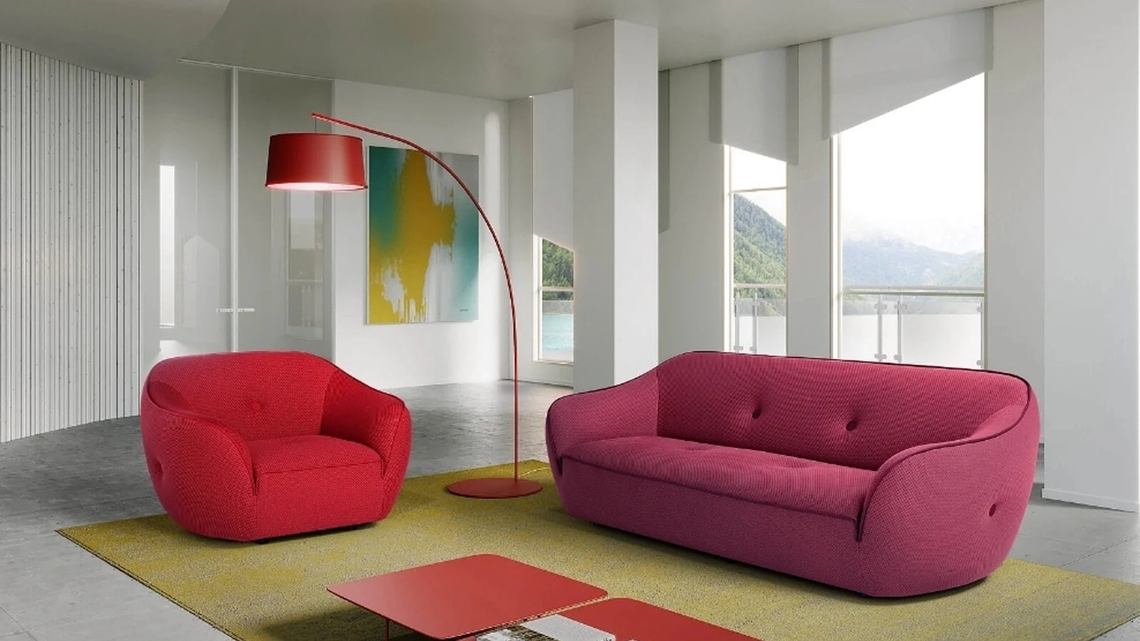 Divano lineare in tessuto Bebop di Egoitaliano