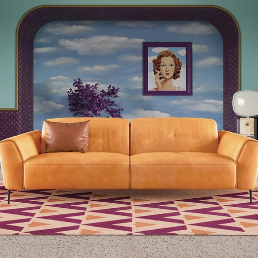 Divano lineare in pelle Charles di Egoitaliano