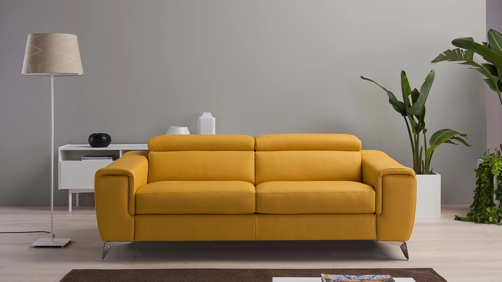 Divano Letto lineare in pelle Francine di Egoitaliano