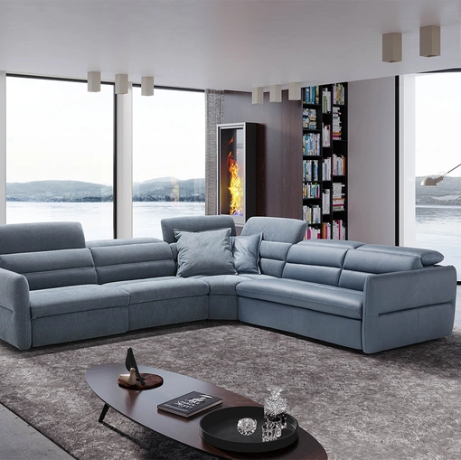 Divano Letto angolare in tessuto e pelle Mixtape di Egoitaliano