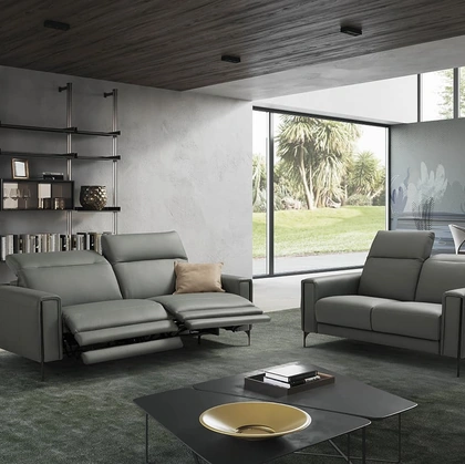 Divano relax lineare in pelle Gary di Egoitaliano