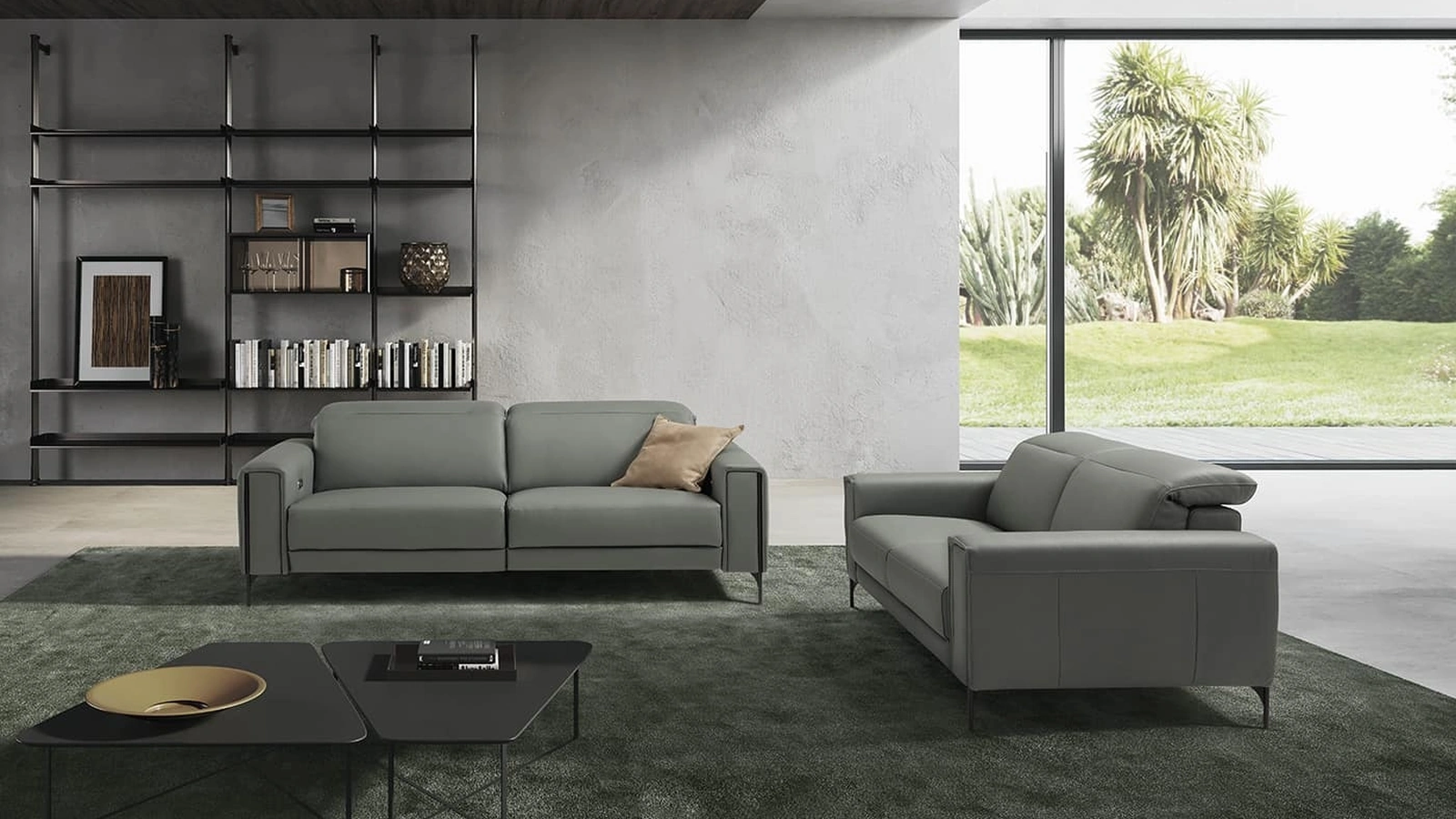 Divano relax lineare in pelle Gary di Egoitaliano